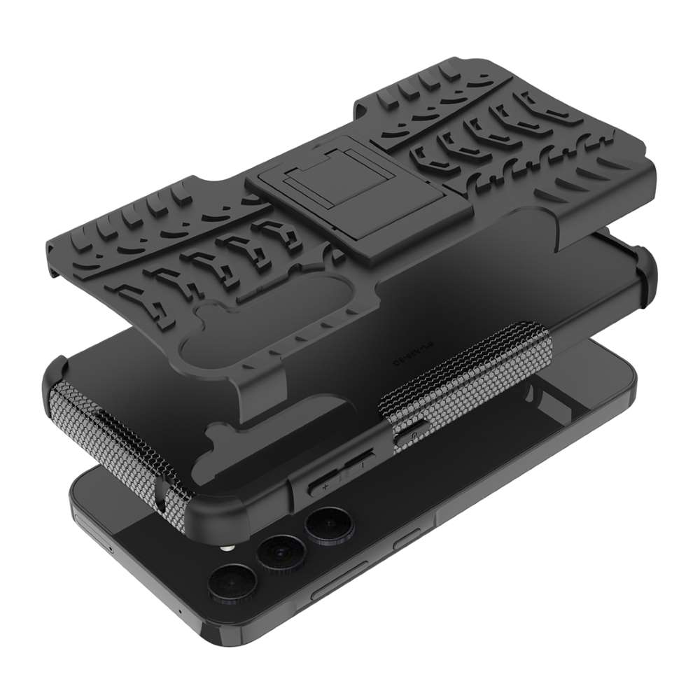 Outdoor Hülle für Samsung Galaxy A35 Tire Rutschfest Kickstand PC TPU Cover Case