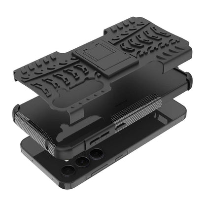 Outdoor Hülle für Samsung Galaxy A35 Tire Rutschfest Kickstand PC TPU Cover Case