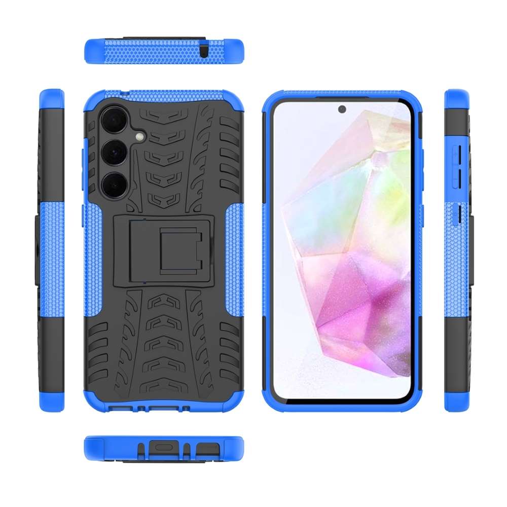 Outdoor Hülle für Samsung Galaxy A35 Tire Rutschfest Kickstand PC TPU Cover Case