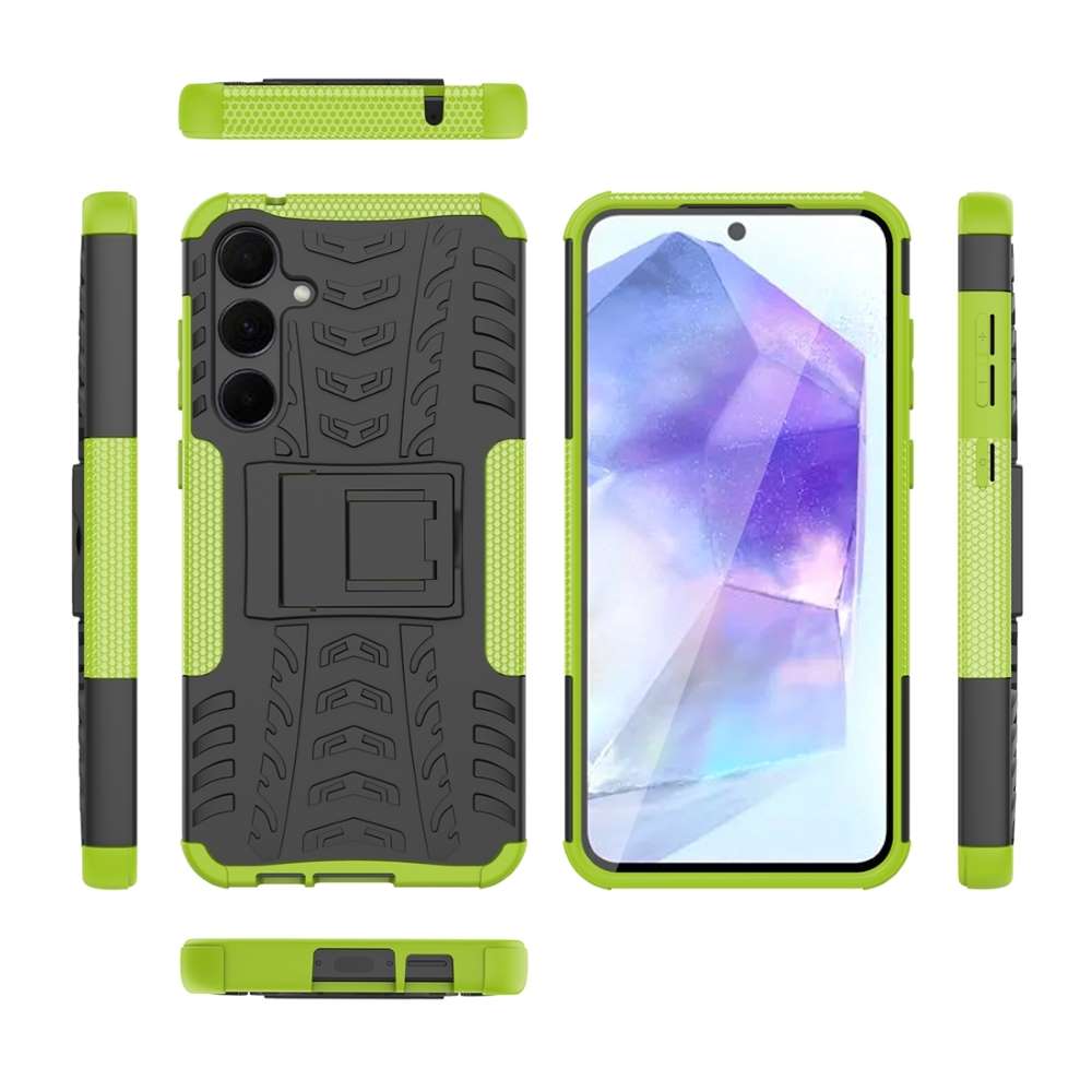 Outdoor Hülle für Samsung Galaxy A55 Tire Rutschfest Kickstand PC TPU Cover Case