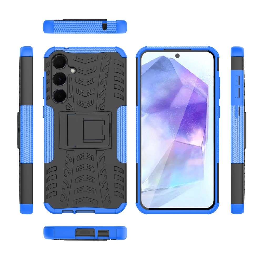 Outdoor Hülle für Samsung Galaxy A55 Tire Rutschfest Kickstand PC TPU Cover Case
