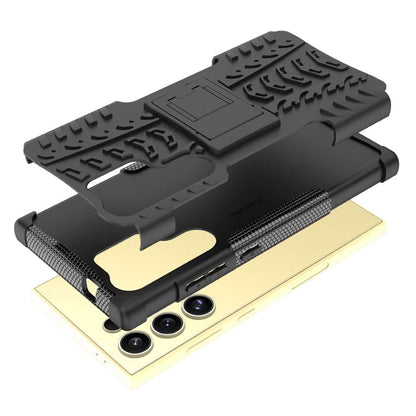 Outdoor Hülle für Samsung Galaxy S24 ULTRA Tire Rutschfest Stand PC TPU Case