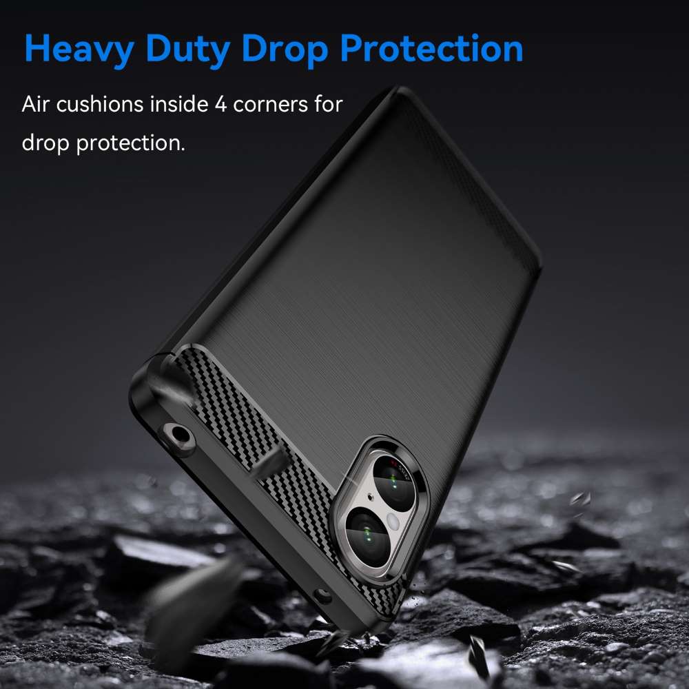 TPU Hülle für Sony Xperia 5 V Carbon Fiber Skin Brushed Schutzcover Soft Case