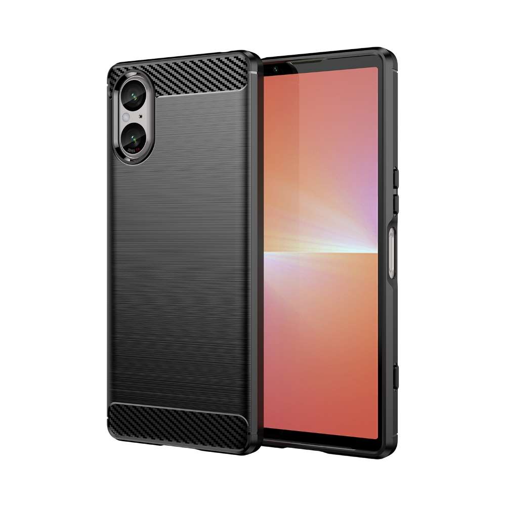TPU Hülle für Sony Xperia 5 V Carbon Fiber Skin Brushed Schutzcover Soft Case