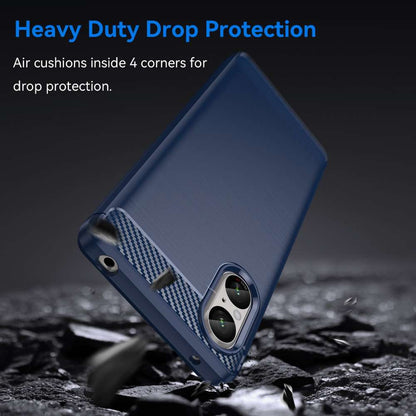 TPU Hülle für Sony Xperia 5 V Carbon Fiber Skin Brushed Schutzcover Soft Case