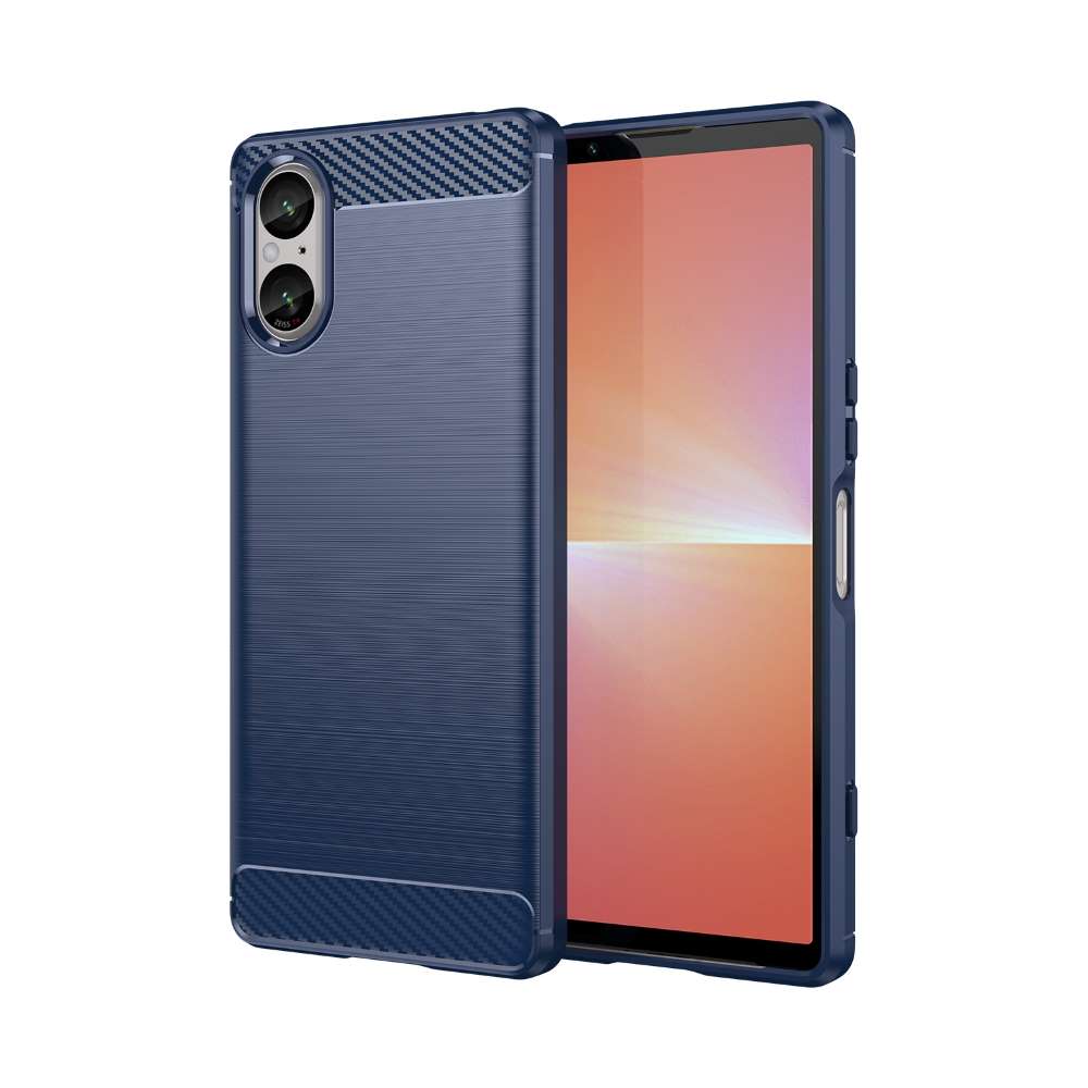 TPU Hülle für Sony Xperia 5 V Carbon Fiber Skin Brushed Schutzcover Soft Case