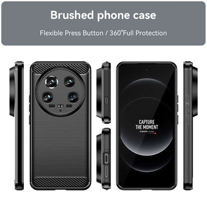 TPU Hülle für Xiaomi 14 Ultra Carbon Fiber Skin Brushed Schutzcover Soft Case