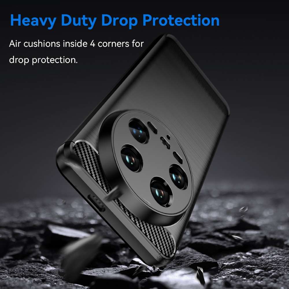 TPU Hülle für Xiaomi 14 Ultra Carbon Fiber Skin Brushed Schutzcover Soft Case