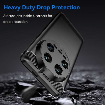 TPU Hülle für Xiaomi 14 Ultra Carbon Fiber Skin Brushed Schutzcover Soft Case