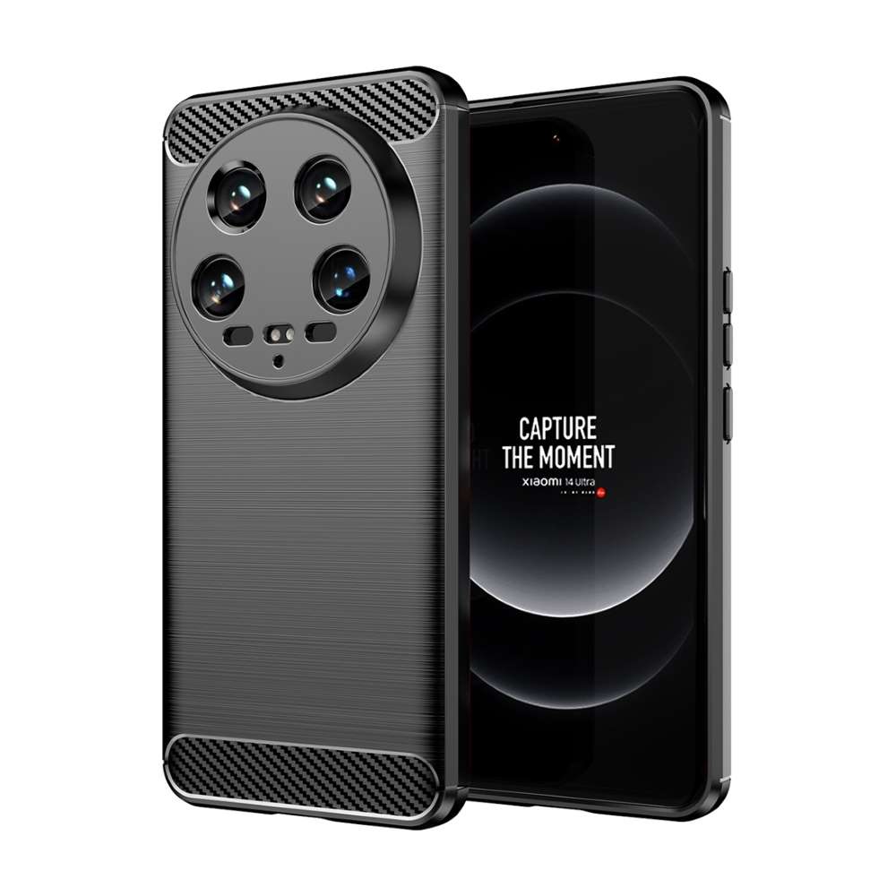TPU Hülle für Xiaomi 14 Ultra Carbon Fiber Skin Brushed Schutzcover Soft Case