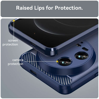 TPU Hülle für Xiaomi 14 Ultra Carbon Fiber Skin Brushed Schutzcover Soft Case