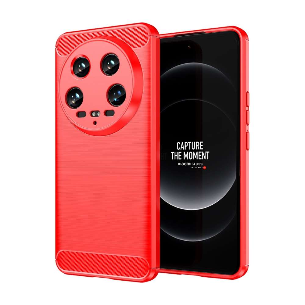 TPU Hülle für Xiaomi 14 Ultra Carbon Fiber Skin Brushed Schutzcover Soft Case