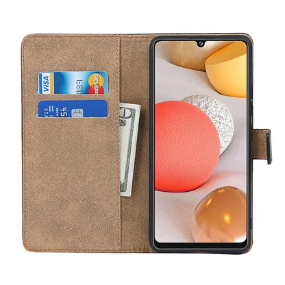Wallet Case für SAMSUNG GALAXY A42 5G TPU Split Echt Leder Handy Tasche Hülle