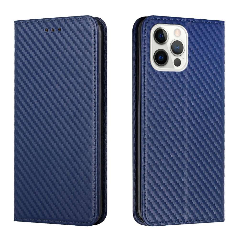 Handy Tasche für Apple iPhone 15 PRO Carbon Fiber Wallet Hülle Magnet Klapp Etui