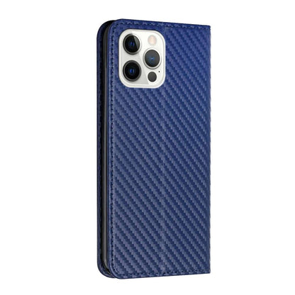 Handy Tasche für Apple iPhone 15 PRO Carbon Fiber Wallet Hülle Magnet Klapp Etui