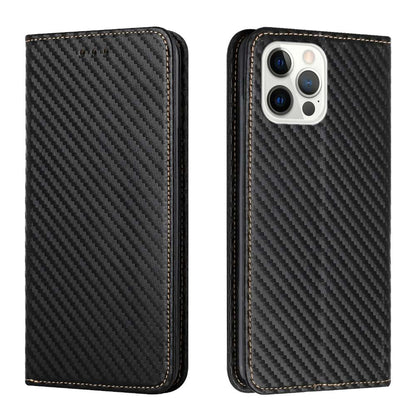 Handy Tasche für Apple iPhone 15 PRO Carbon Fiber Wallet Hülle Magnet Klapp Etui