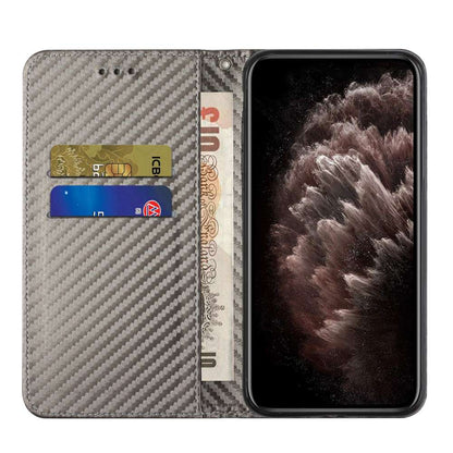 Handy Tasche für Apple iPhone 15 Carbon Fiber Wallet Hülle Magnet Klapp Etui