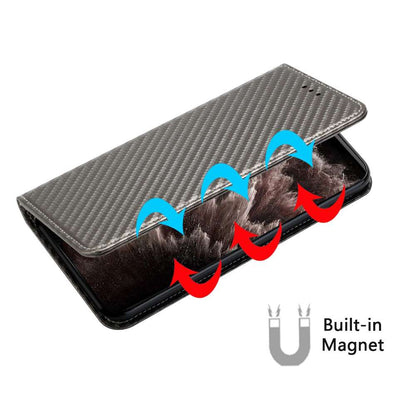 Handy Tasche für Apple iPhone 15 Carbon Fiber Wallet Hülle Magnet Klapp Etui