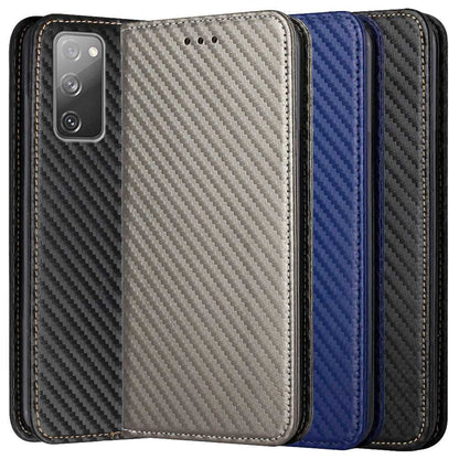 Wallet Case für SAMSUNG GALAXY S20 FE Carbon Fiber Optik Etui Handy Tasche Hülle