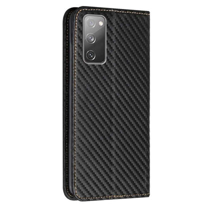 Wallet Case für SAMSUNG GALAXY S20 FE Carbon Fiber Optik Etui Handy Tasche Hülle