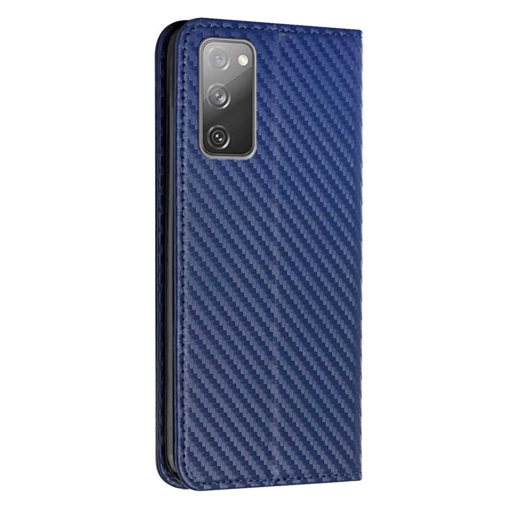 Wallet Case für SAMSUNG GALAXY S20 FE Carbon Fiber Optik Etui Handy Tasche Hülle