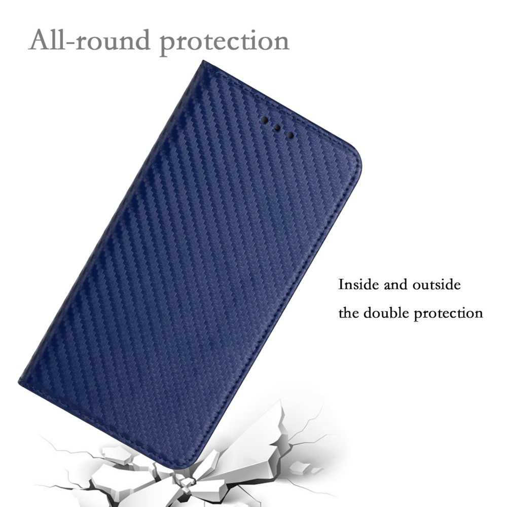 Wallet Case für SAMSUNG GALAXY S20 FE Carbon Fiber Optik Etui Handy Tasche Hülle