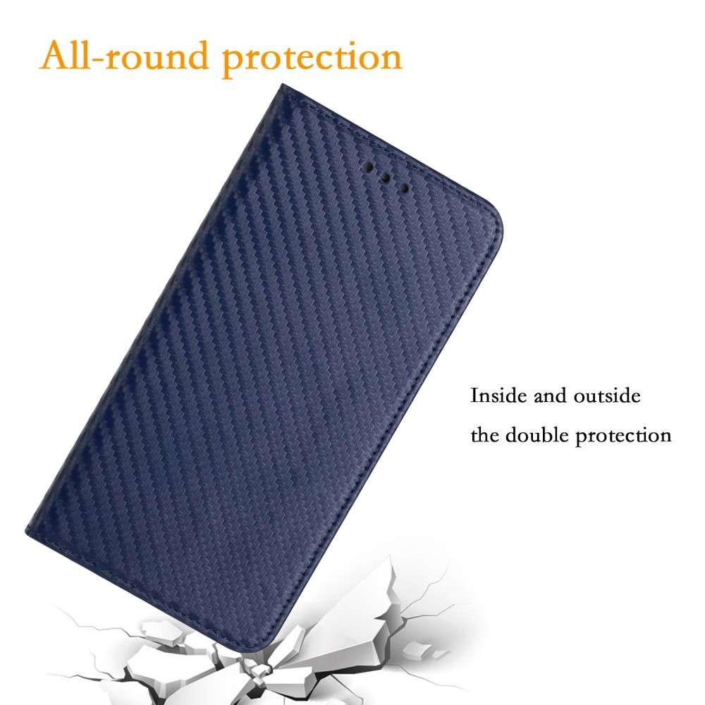 Handy Tasche für Samsung Galaxy A16 Carbon Fiber Wallet Hülle Magnet Klapp Etui