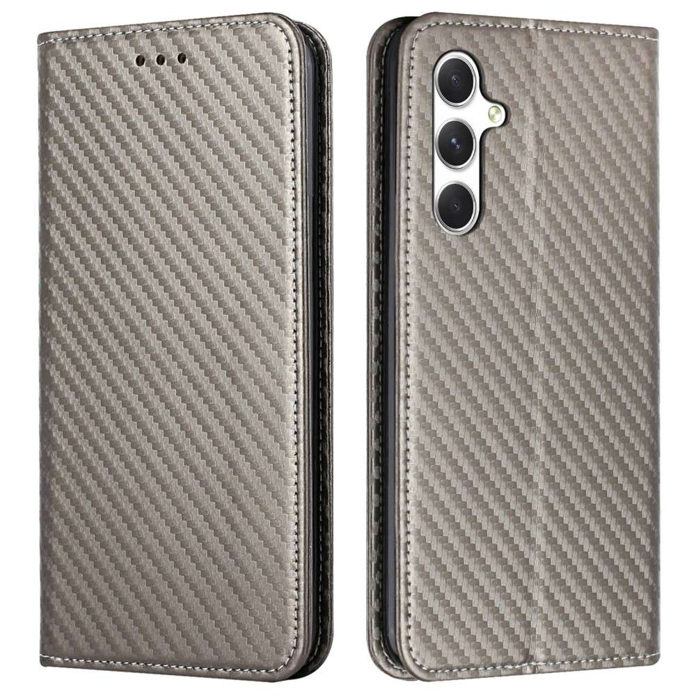 Handy Tasche für Samsung Galaxy A16 Carbon Fiber Wallet Hülle Magnet Klapp Etui