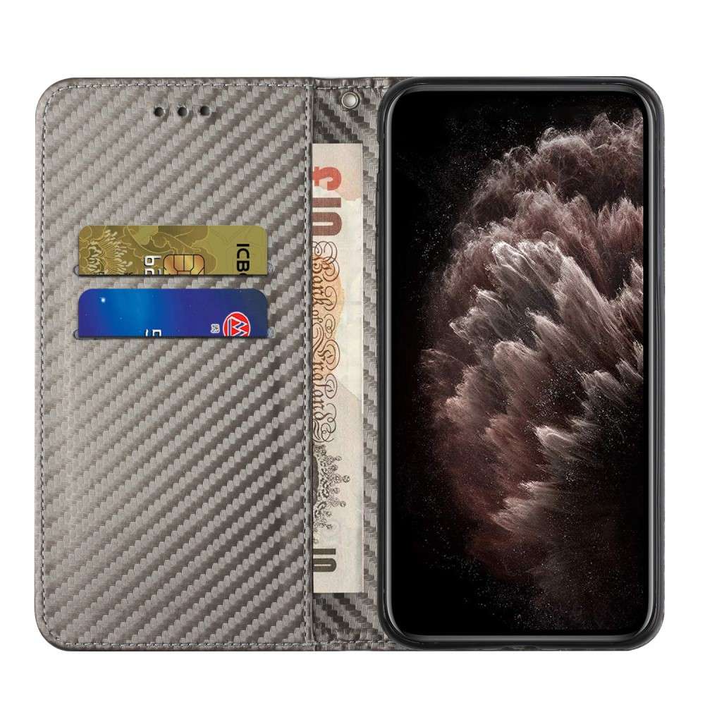 Handy Tasche für Samsung Galaxy A16 Carbon Fiber Wallet Hülle Magnet Klapp Etui