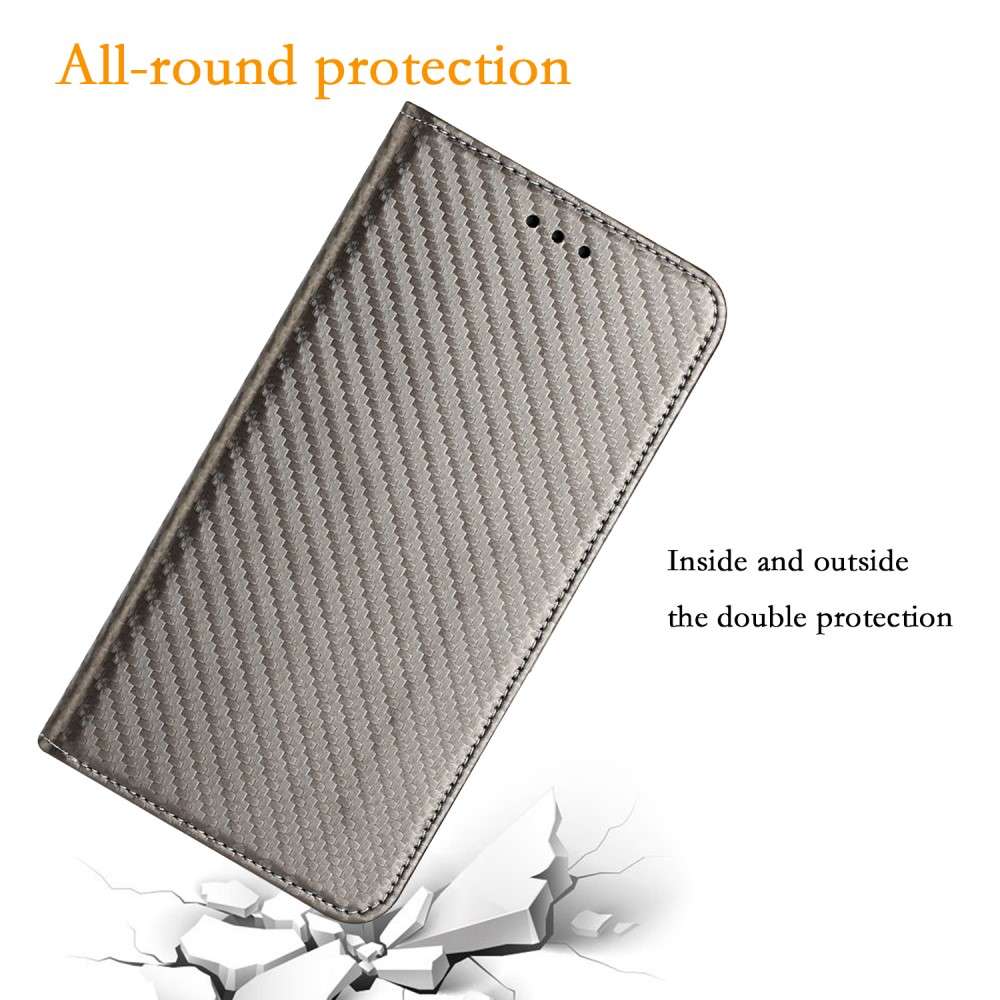 Handy Tasche für Samsung Galaxy A16 Carbon Fiber Wallet Hülle Magnet Klapp Etui