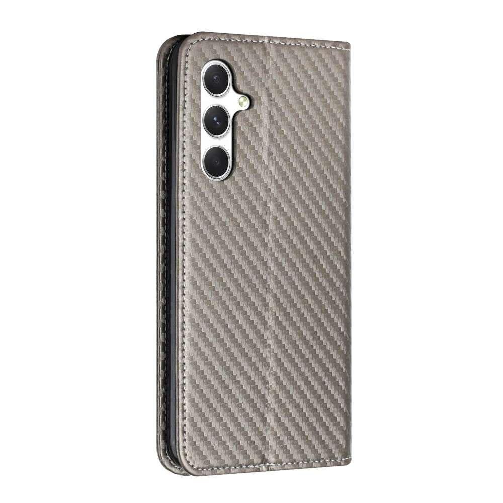Handy Tasche für Samsung Galaxy A16 Carbon Fiber Wallet Hülle Magnet Klapp Etui