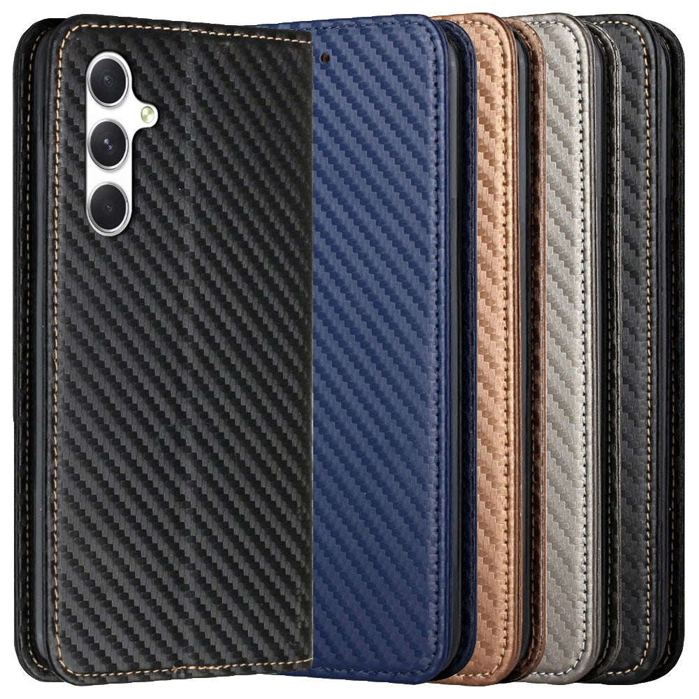 Handy Tasche für Samsung Galaxy A16 Carbon Fiber Wallet Hülle Magnet Klapp Etui