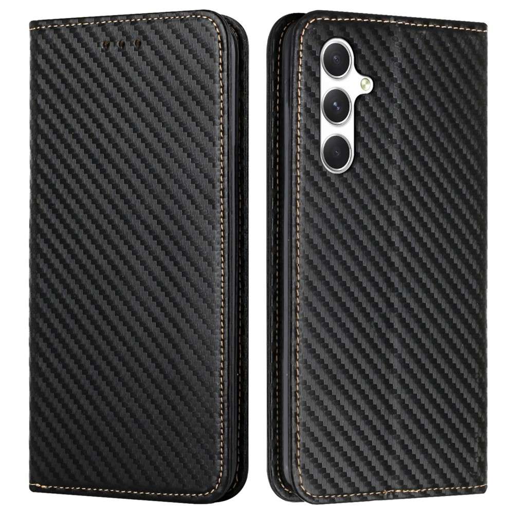 Handy Tasche für Samsung Galaxy A16 Carbon Fiber Wallet Hülle Magnet Klapp Etui
