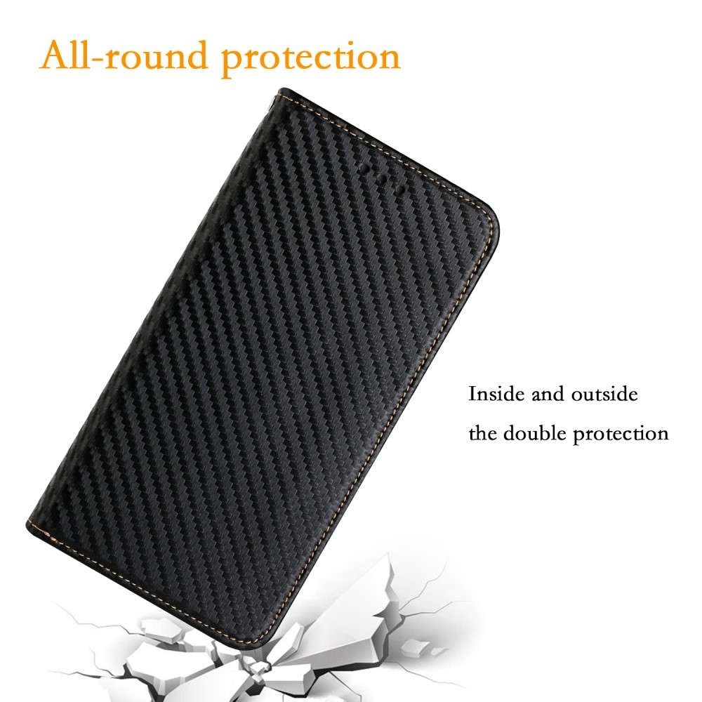 Handy Tasche für Samsung Galaxy A16 Carbon Fiber Wallet Hülle Magnet Klapp Etui