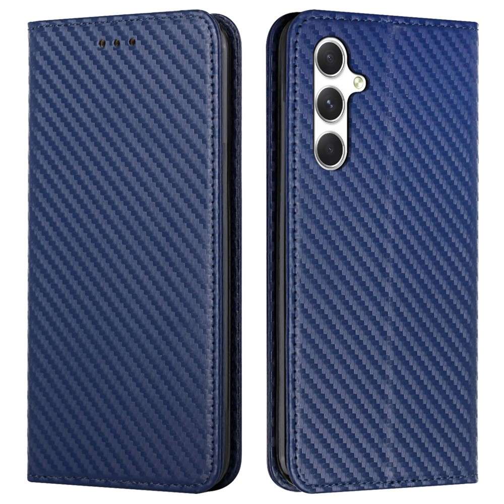 Handy Tasche für Samsung Galaxy A16 Carbon Fiber Wallet Hülle Magnet Klapp Etui