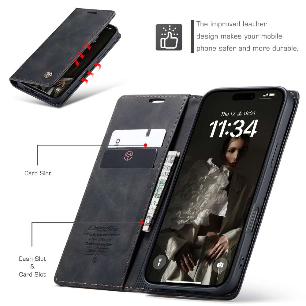 CASEME Handy Tasche für Apple iPhone 16 PRO MAX Wallet 013 Series Hülle Etui