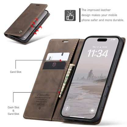 CASEME Handy Tasche für Apple iPhone 16 Wallet 013 Series Klapp Hülle Business