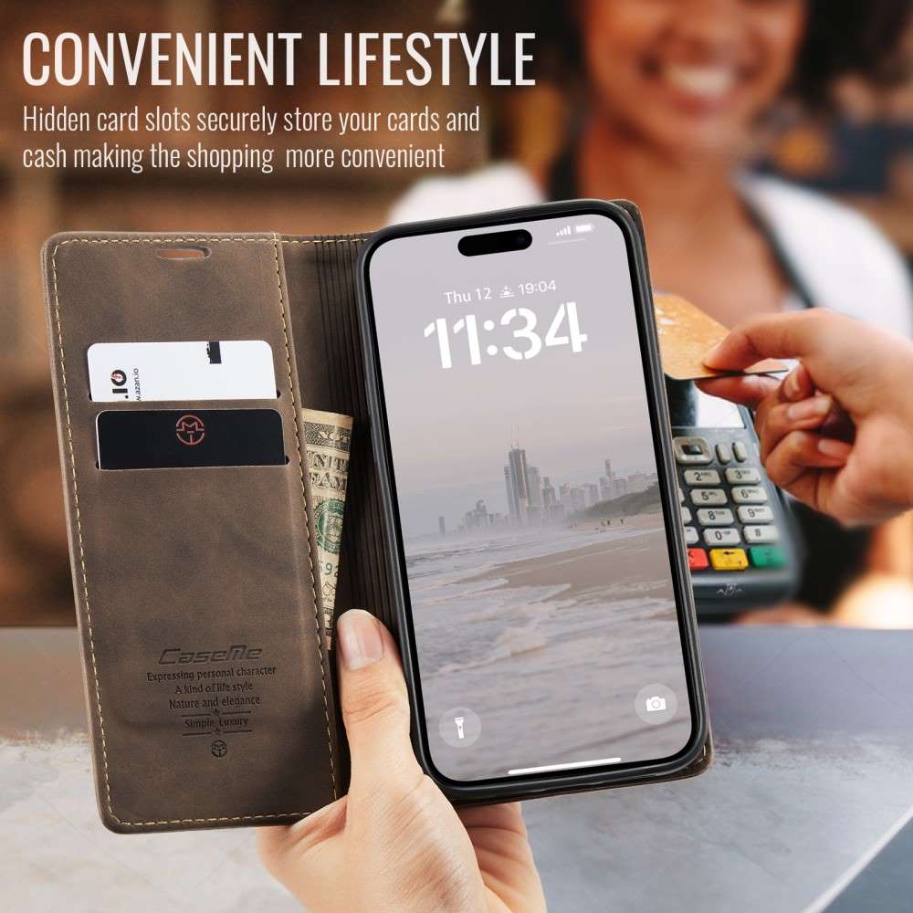CASEME Handy Tasche für Apple iPhone 16 Wallet 013 Series Klapp Hülle Business