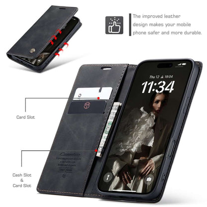 CASEME Handy Tasche für Apple iPhone 16 Wallet 013 Series Klapp Hülle Business