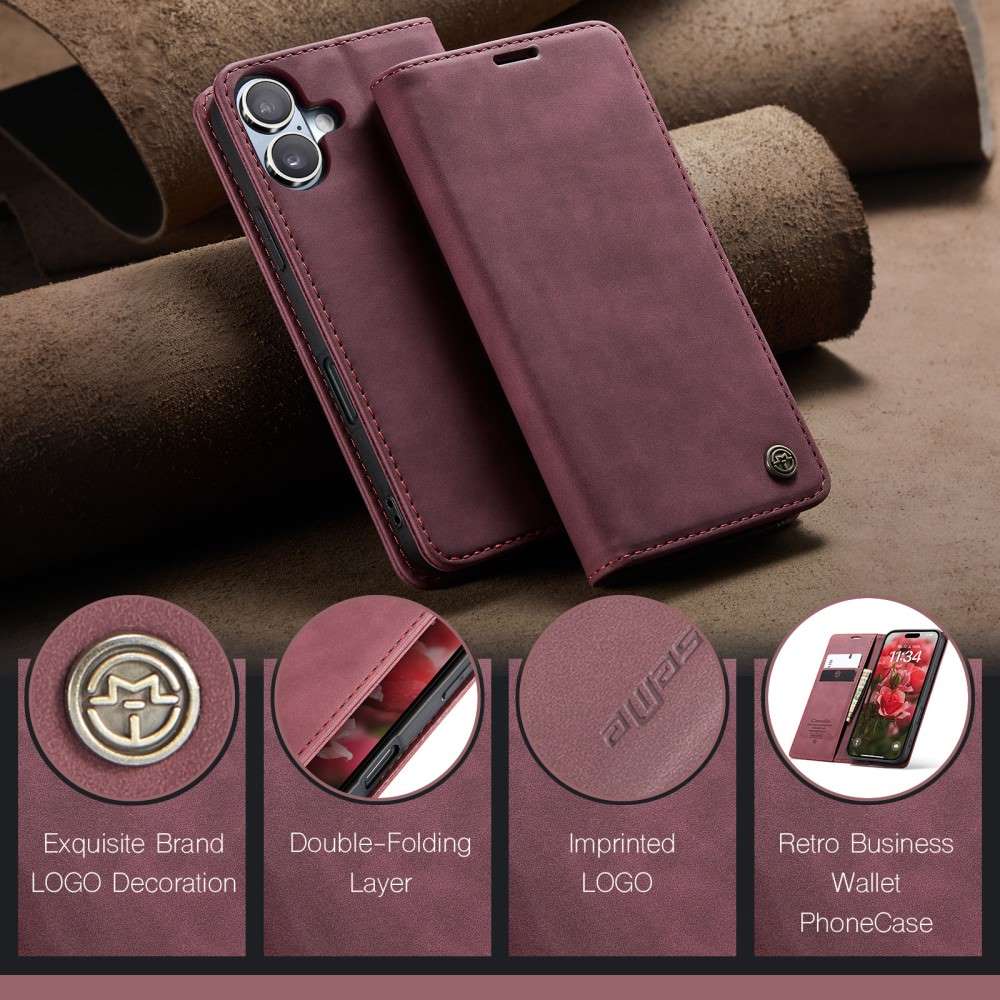 CASEME Handy Tasche für Apple iPhone 16 Wallet 013 Series Klapp Hülle Business