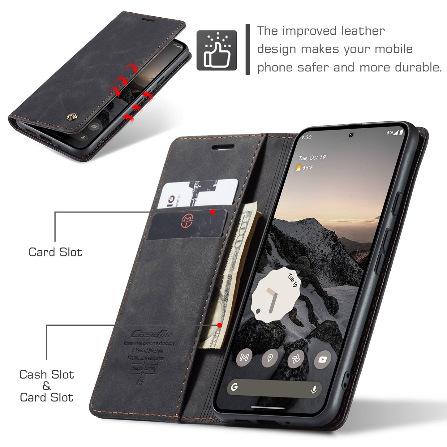 CASEME Handy Tasche für Google Pixel 10 | 10 PRO Wallet 013 Series Hülle Etui