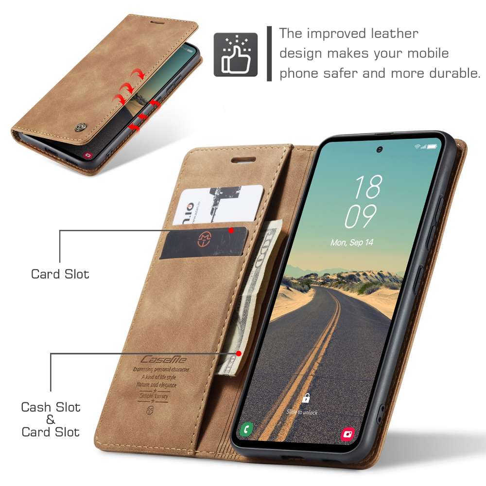 CASEME Handy Tasche für Samsung Galaxy S23 FE Wallet 013 Series Hülle Klapp Etui