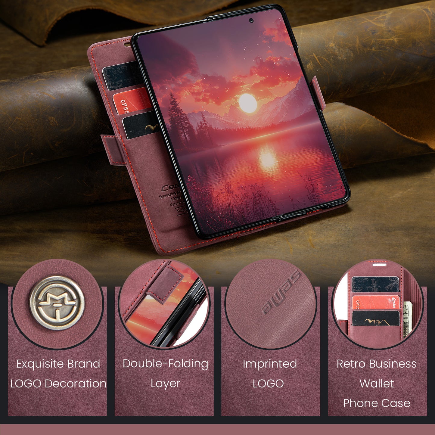 CASEME Handy Tasche für Samsung Galaxy Z Fold7 Wallet 013 Series Hülle Etui
