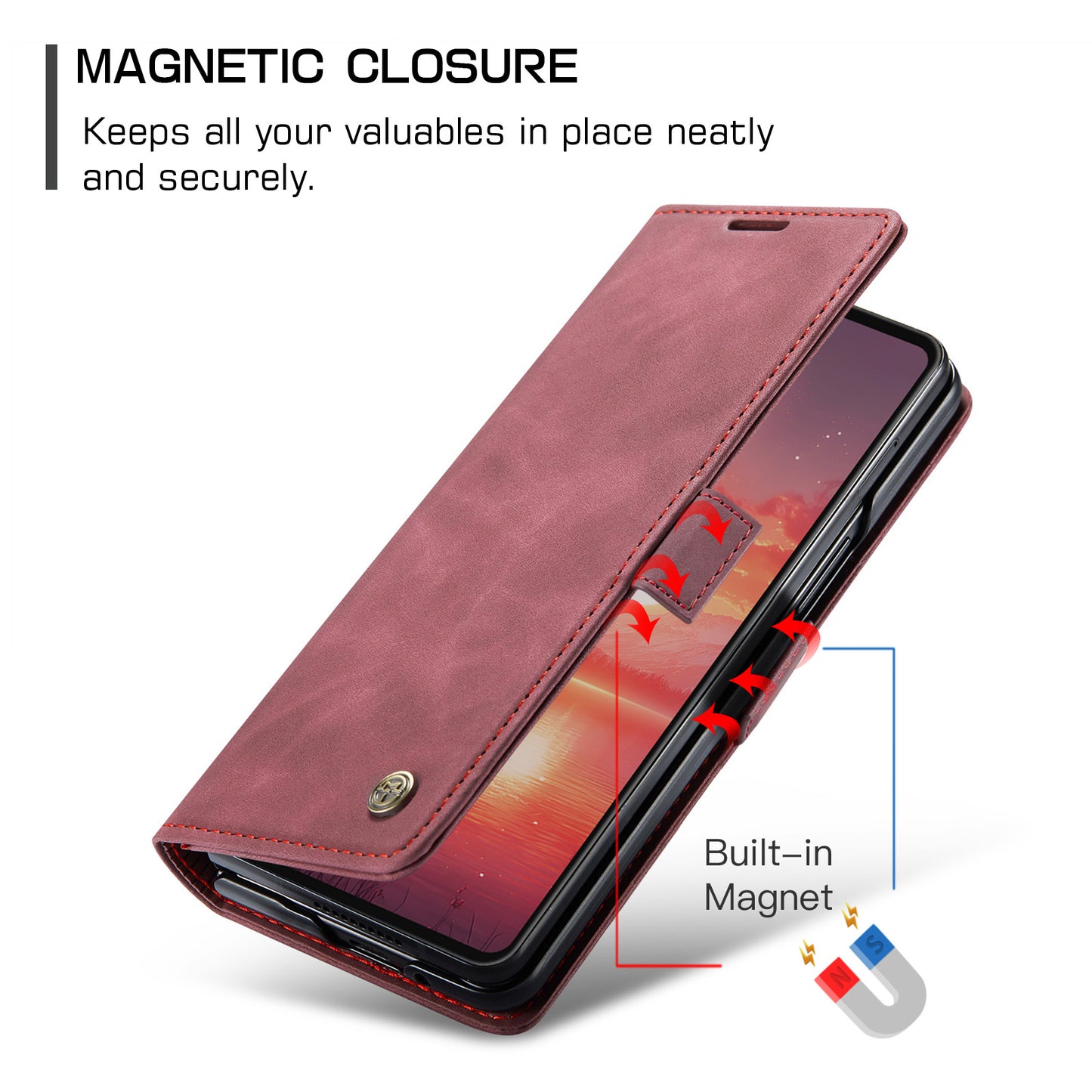 CASEME Handy Tasche für Samsung Galaxy Z Fold7 Wallet 013 Series Hülle Etui