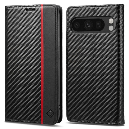 LC.IMEEKE Handy Tasche für Google Pixel 10 PRO XL Carbon Wallet Stripe Hülle