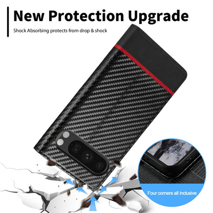 LC.IMEEKE Handy Tasche für Google Pixel 10 PRO XL Carbon Wallet Stripe Hülle