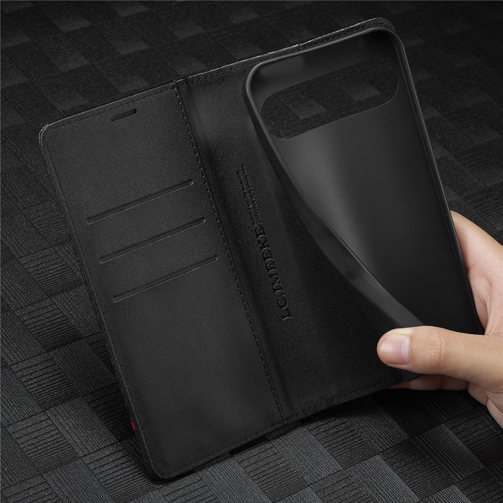 LC.IMEEKE Handy Tasche für Google Pixel 10 | 10 PRO Carbon Wallet Stripe Hülle