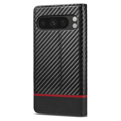 LC.IMEEKE Handy Tasche für Google Pixel 10 | 10 PRO Carbon Wallet Stripe Hülle