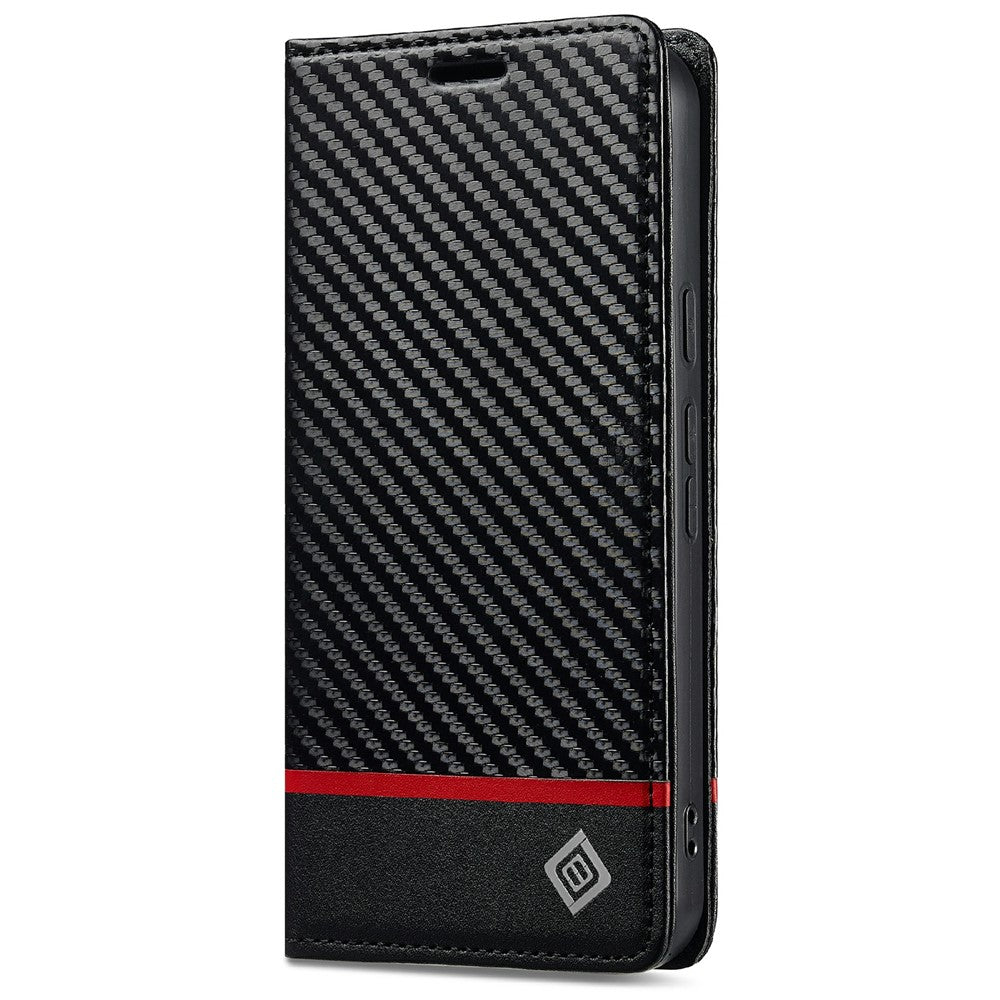 LC.IMEEKE Handy Tasche für Google Pixel 9a Carbon Wallet Stripe Hülle Etui Case