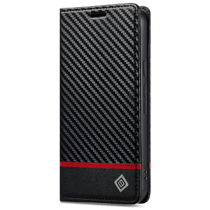 LC.IMEEKE Handy Tasche für Google Pixel 9a Carbon Wallet Stripe Hülle Etui Case